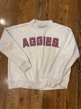 Texas A&M Aggies Heather Grey Mockneck Sweatshirt